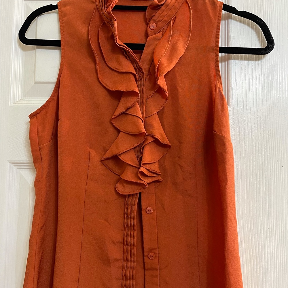 Rust Ruffle Shirt